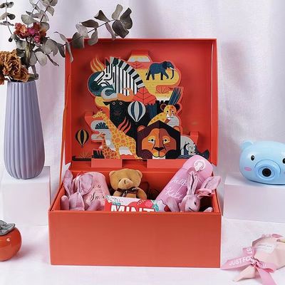 Luxury Innovative Biodegradable Packaging Colorful Flap Gift Box 20x18x8cm