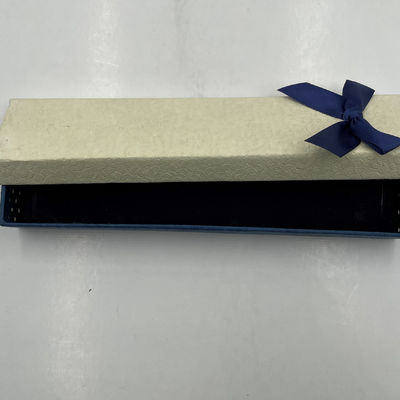 Matt Blue Luxury Jewelry Packaging With Butterfly Silk Lip And Base Gift Box