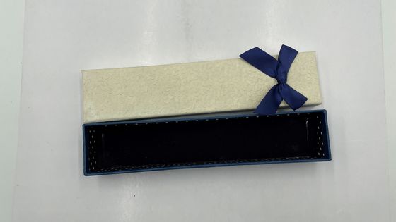 Matt Blue Luxury Jewelry Packaging With Butterfly Silk Lip And Base Gift Box