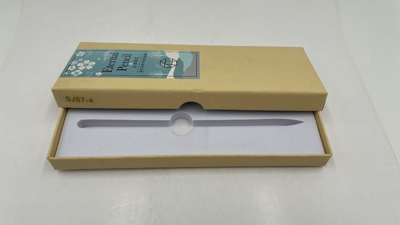 Paper Pen Gift Box Custom Logo Long Narrow Kraft Paperboard With White EVA Insert