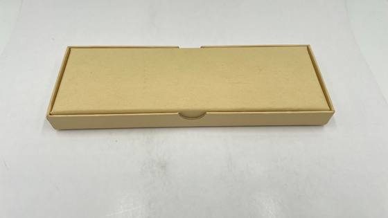 Paper Pen Gift Box Custom Logo Long Narrow Kraft Paperboard With White EVA Insert