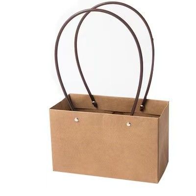 Customized Kraft Flower Paper Carrier Bags Paper Gift Bag