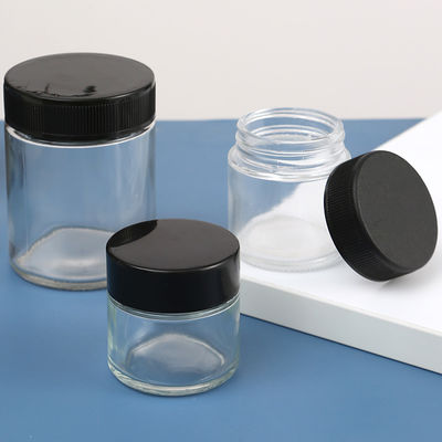 Empty Glass Cosmetic Bottle Packaging 8oz Glass Jars With CRC Lids Children Proof Lids