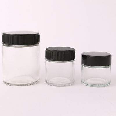 Empty Glass Cosmetic Bottle Packaging 8oz Glass Jars With CRC Lids Children Proof Lids