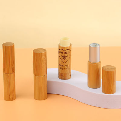 Recyclable Empty Bamboo Lip Balm Lip Gloss Lipstick Tube Container Biodegradable