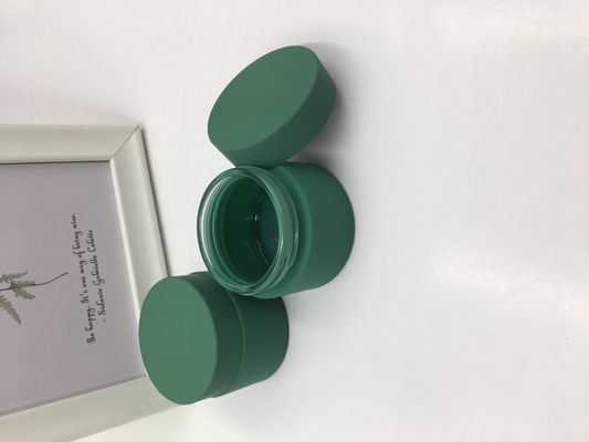 Soft Touch Green Glass Cosmetic Cream Jar Empty Cream Jars