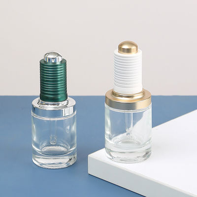 Custom Logo Green Clear Gold 30ml Glass Serum Bottle White Dropper Bottle