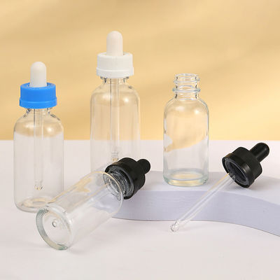 20ml 30ml 50ml 100ml Clear Eco Friendly Dropper Bottles With CRC Black Cap