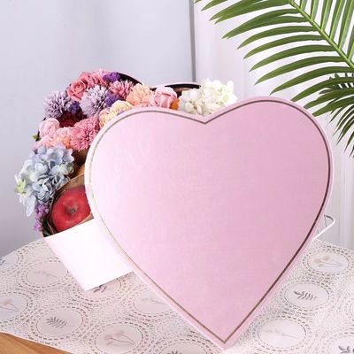 Pink Valentines Day Boxes Heart Shape And Flower Mama Boxes With PVC Window