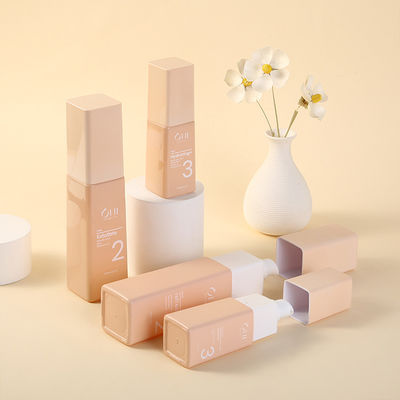 Hot 40ml Square Perfume Bottle Pink Frosted Borosilicate Serum Glass Bottle in Customized Colors and Logo/Graphic Design