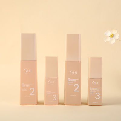 Hot 40ml Square Perfume Bottle Pink Frosted Borosilicate Serum Glass Bottle in Customized Colors and Logo/Graphic Design