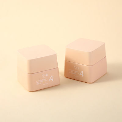 Glass Base Luxury Skincare Packaging Empty Trapezium Container 30g50g Pink Matt Square Mini Cosmetic Cream Jar with Cap