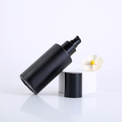 Facial Cleanser Glass Collar Material 30ml 50ml 100ml Perfume Bottle Black Frosted Cosmetic Makeup Packaging Vendors