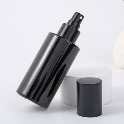 Facial Cleanser Glass Collar Material 30ml 50ml 100ml Perfume Bottle Black Frosted Cosmetic Makeup Packaging Vendors