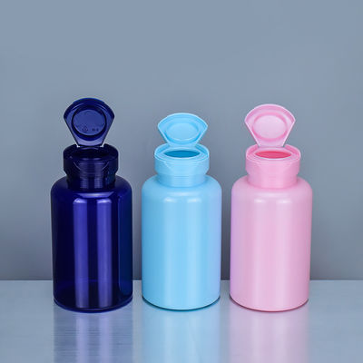 200cc 500cc Wide Mouth Flip Cap Bottle in Pink for Customized Private Label PET Vitamin Pill or Chocolate Packaging
