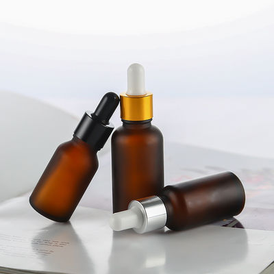 Fancy Oil Amber Glass Dropper Bottle 30ml 50ml 100ml for Personal Care Serum Gold Cosmetic Glass Body Dropper Bottle