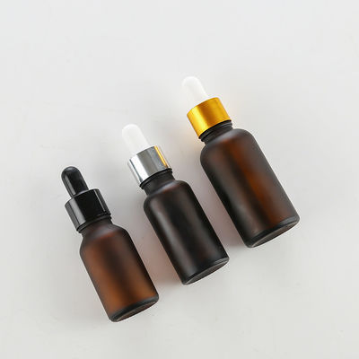 Fancy Oil Amber Glass Dropper Bottle 30ml 50ml 100ml for Personal Care Serum Gold Cosmetic Glass Body Dropper Bottle
