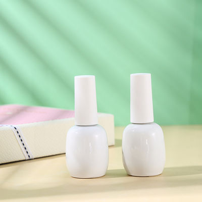 Glass Body 15ml Cute Nail Uv Gel Polish Bottle With Dupont Brush High End Printer Custom Round Empty From Glass Packaging