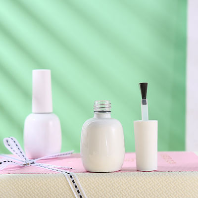 Glass Body 15ml Cute Nail Uv Gel Polish Bottle With Dupont Brush High End Printer Custom Round Empty From Glass Packaging