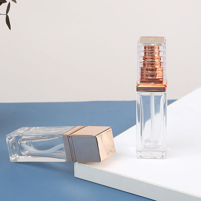 Sealing Type Luxury Frosted Thick Bottom Square 1oz 30ml 50ml Clear Glass Perfume Bottle with Customized Accepted Logo