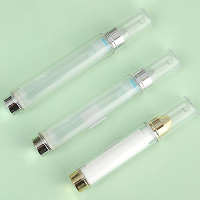 Silver Luxury Plastic Syringe Airless Bottle 5ml10ml 15ml for Empty Airless Cosmetic Dispenser