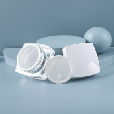 5g10g 15g Acrylic Base Material Luxury Black White Frosted Square Skin Care Cosmetic Facial Cream Plastic Container Cream Jar