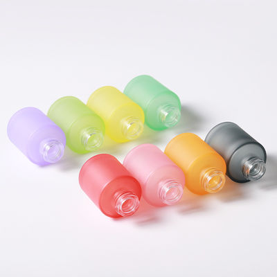 1oz Cylinder Flat Shoulder Frosted Dropper Essential Oil Bottle for Other Cosmetic within Glass Material