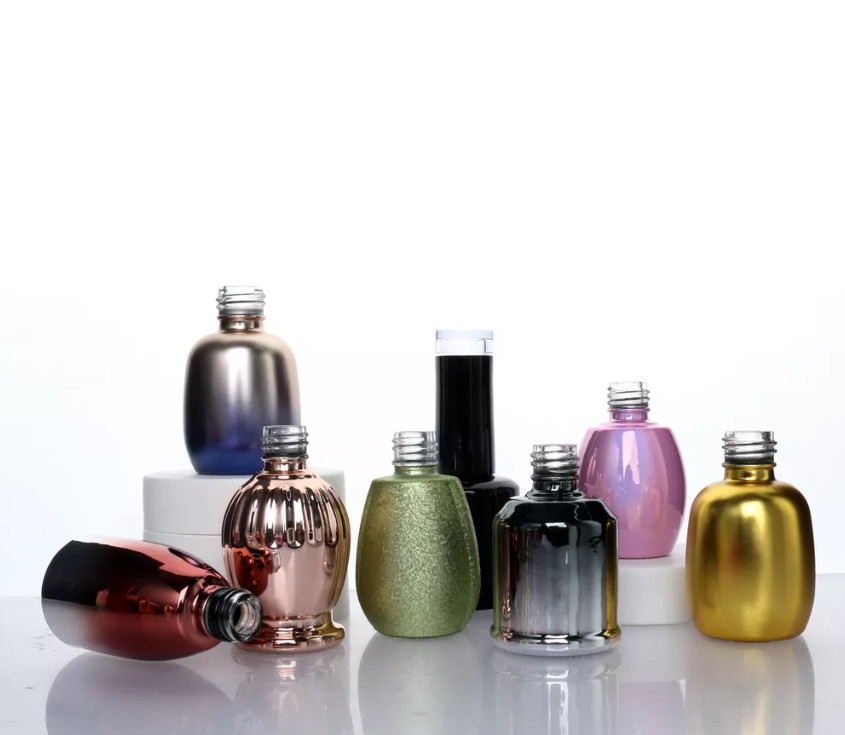 Silk Printing Colorful Glass Empty Nail Polish Bottles With Brush