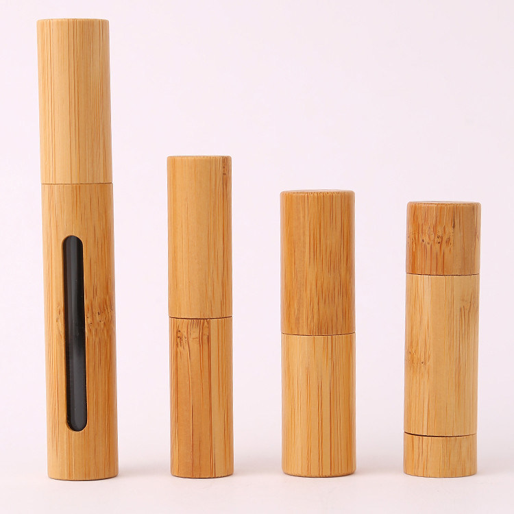 Recyclable Empty Bamboo Lip Balm Lip Gloss Lipstick Tube Container Biodegradable