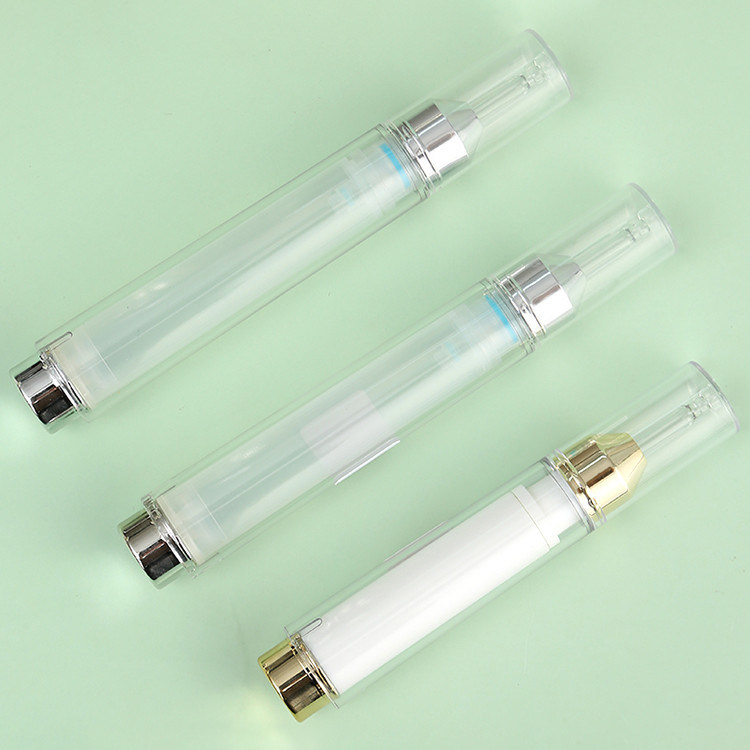 Plastic Syringe Airless Bottle 10ml 15ml Empty Airless Cosmetic Serum Pump Dispenser