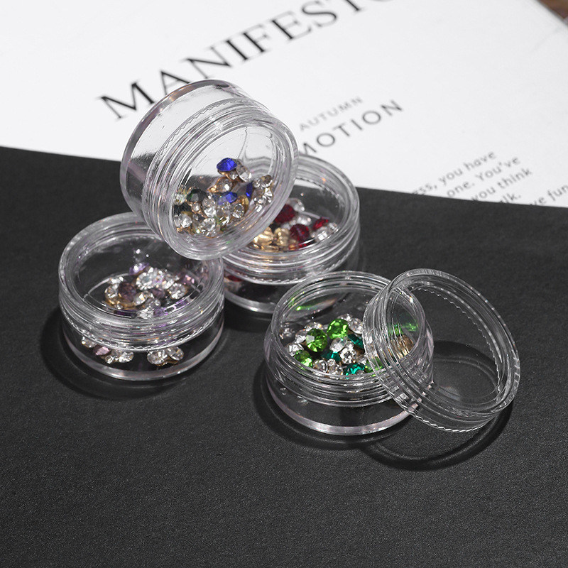 Collar Material AS Custom Empty Acrylic Powder Containers Clear Loose Body Powder Containers Bulk Acrylic Jars With Lids